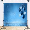 10x7ft Winter Photography Backdrop, Blue Christmas Ornaments with Snowflakes, Glitter Background Decoration Christmas Happy New Year Holiday Party Festival Banner Photo Studio Booth Props Fabric view 2