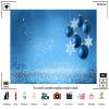 10x7ft Winter Photography Backdrop, Blue Christmas Ornaments with Snowflakes, Glitter Background Decoration Christmas Happy New Year Holiday Party Festival Banner Photo Studio Booth Props Fabric view 3