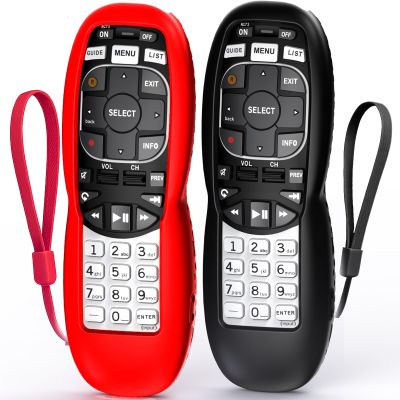 2PACK Case Cover for DirecTV RC73 Remote, RC70 RC70H RC71 RC71H RC72 RC73B Voice Remote Control Skin Sleeve Black Red