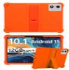 10" Case for SVITOO Tab 10/P10/PL001 Android 15 Tablet, FJIASTB Soft Silicone Kids Friendly Protective Cover with Adjustable Stand, Drop-Proof (Orange) view 1