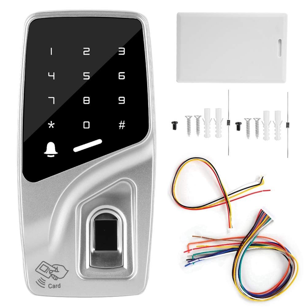125KHz RFID Biometric Access Control | Semiconductor Fingerprint Scanner 500 User Capacity | Metal Security Keypad for Offices/Factories | IP64 Weather - Protected 1 Second