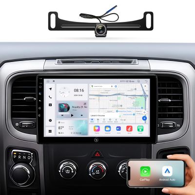 10.2'' Car Radio Stereo Upgrade for Dodge Ram 1500 2013-2018, Android 13 Touch Screen with CarPlay, Android Auto, 4+64G,GPS Navigation,1080P Backup Camera,SWC,Bluetooth,WiFi,FM,AM