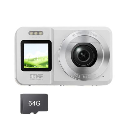 4K 64MP Double Screen Camera with 18X Opticals Zoom Portable ABS Body for Students Travel Enthusiasts Compacts Student Camera