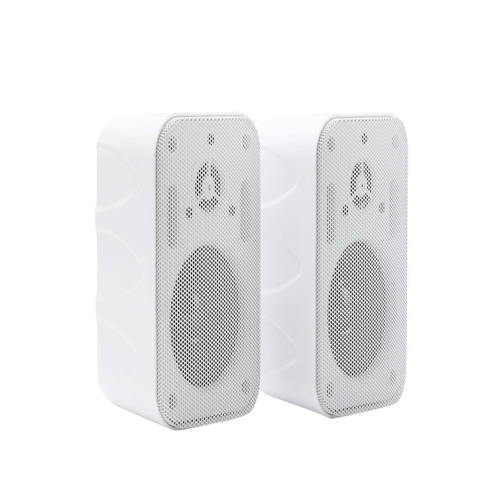 Diinpaul 3.5 inch Outdoor Speakers Wired, Waterproof Wall Mount Speakers, Ideal for Patio, Poolside, Garage, Pair, White
