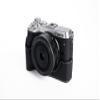 M6 Case, Genuine Leather Camera Half Case for Canon Eos M6 Cover Bag Protecter with Hand Wrist Strap (Black) view 3