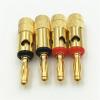2Pcs 4mm Banana Brass Spiral Type Gold Screw Stereo Speaker Audio Terminal Adapter Electronic Connector(Red) view 2