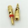 2Pcs 4mm Banana Brass Spiral Type Gold Screw Stereo Speaker Audio Terminal Adapter Electronic Connector(Red) view 3