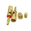 2Pcs 4mm Banana Brass Spiral Type Gold Screw Stereo Speaker Audio Terminal Adapter Electronic Connector(Red) view 4