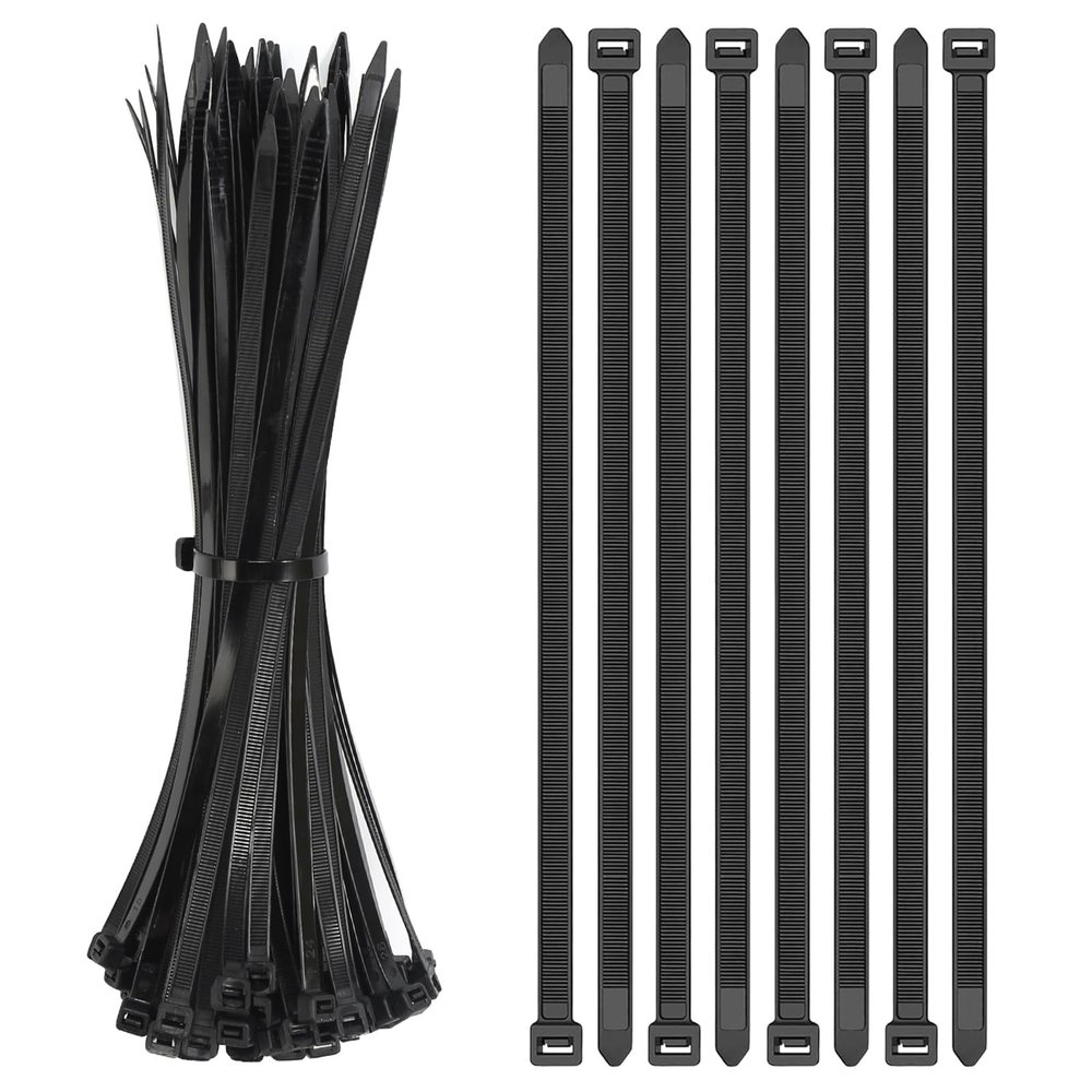 100 Pack Black Cable Zip Ties,9.84inch Self-Locking Nylon Wire Ties for Cord Management