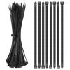 100 Pack Black Cable Zip Ties,9.84inch Self-Locking Nylon Wire Ties for Cord Management view 1
