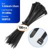 100 Pack Black Cable Zip Ties,9.84inch Self-Locking Nylon Wire Ties for Cord Management view 2