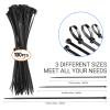 100 Pack Black Cable Zip Ties,9.84inch Self-Locking Nylon Wire Ties for Cord Management view 3