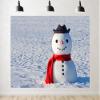 10x7ft Winter Photography Backdrop, Snowman Scene with Red Scarf, Snow Background, Happy New Year Merry Christmas Holiday Party Decorations Banner Studio Photo Props Fabric view 1