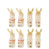 8 Pieces Set U-Type Banana Jack Connectors for Video Speaker Adapter Audio Wire Cable view 2