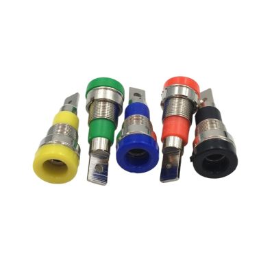 10Pcs 4mm Brass Banana Female Socket Panel Mount Jack Binding Post Terminal Probes Connector Solder Type 5 Color(Yellow)