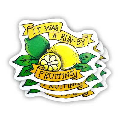 (3 Pcs) It was a Run by Fruiting Sticker Sarcastic Motivational Sayings Humorous Quote Vinyl Decal for Kindle, Laptop, Water Bottle, Phone Hard Hat, Meme Quote Sticker 3 inch
