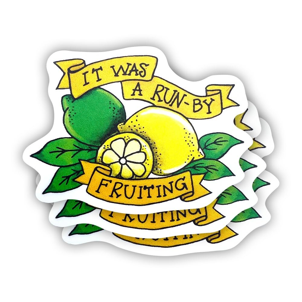 (3 Pcs) It was a Run by Fruiting Sticker Sarcastic Motivational Sayings Humorous Quote Vinyl Decal for Kindle, Laptop, Water Bottle, Phone Hard Hat, Meme Quote Sticker 3 inch