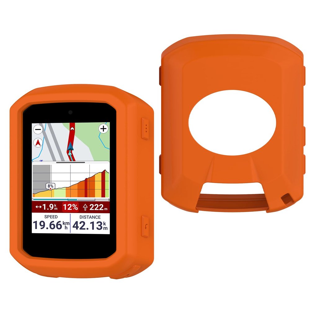 for Garmin Edge 850 Protective Case, Soft Silicone Shock-Absorbing Design, Waterproof and Portable, Provides All-Around Protection for Garmin Edge 850/550 (Orange)