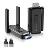 Enhanced Wireless HDMI Transmitter and Receiver 492FT/150M, Antenna Stable Signal, Plug&Play 2.4/5GHz Wireless HDMI Extender with Adapter, 4K Decoding 1080P Out to Monitor/Projector from Laptop/Box view 1