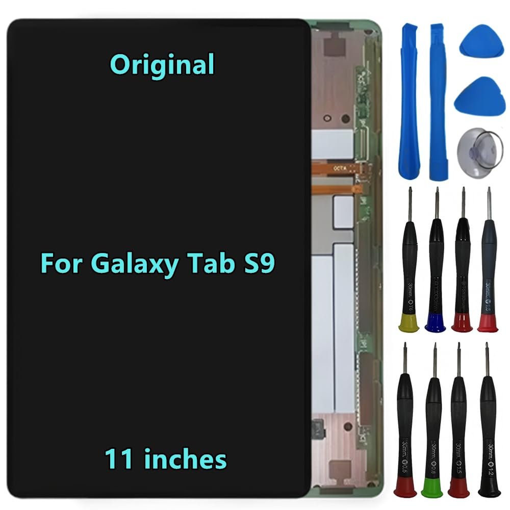 11" Original for Samsung Galaxy Tab S9 Screen Replacement Galaxy Tab S9 SM-X710 SM-X716B Display Touch Screen Digitizer Assembly with Repair Tool
