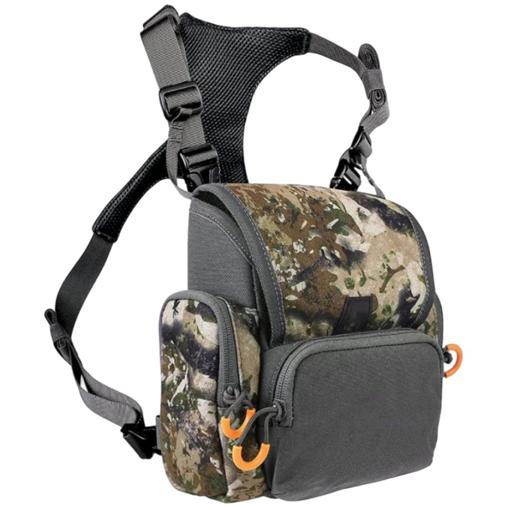 Breathable Binocular Harness, Adjustable Chest Pack with Multi-Pocket Waterproof for Hunting Men Women(Camouflage)