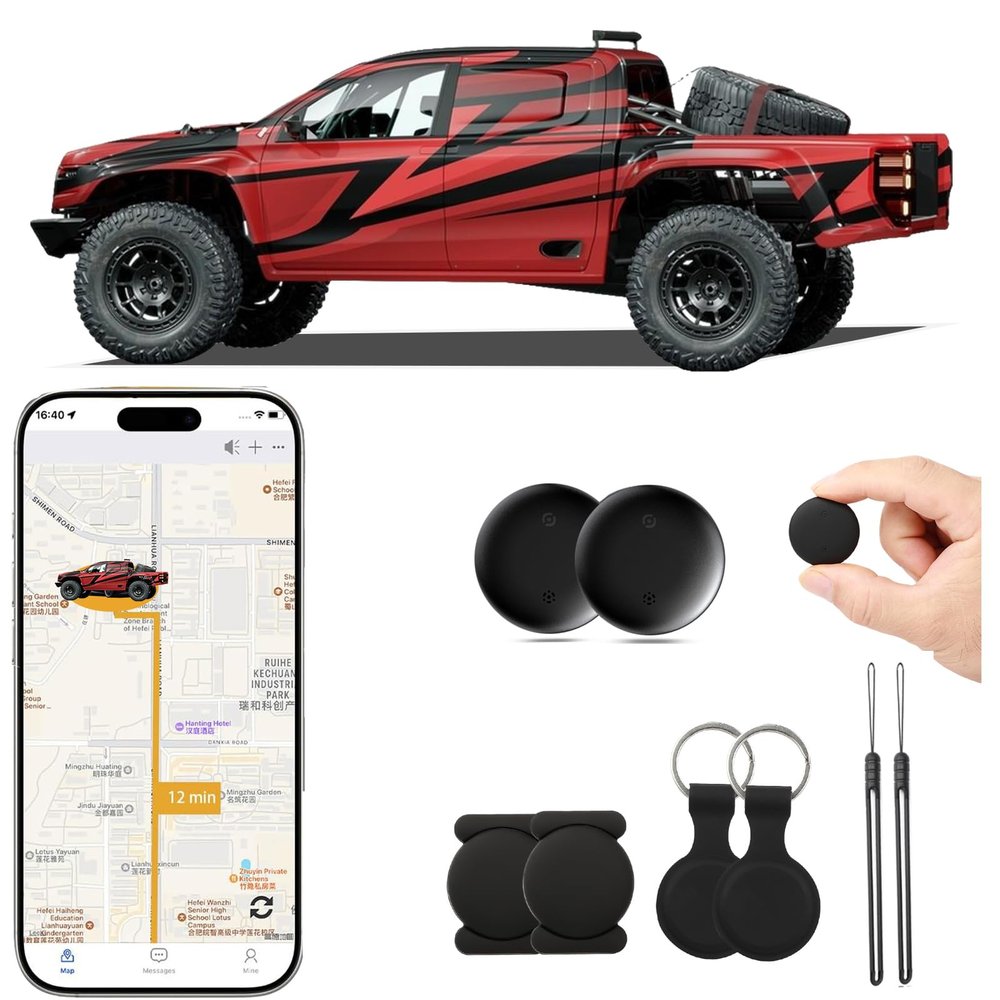 GPS Tracker for Vehicles, Hidden Tracking Devices for Cars, Wide-Area Location GPS Tracker for Kids, Dogs, Cats, No Subscription Required/No Monthly Fee/No SIM Card Required, 2 PackOnly Android