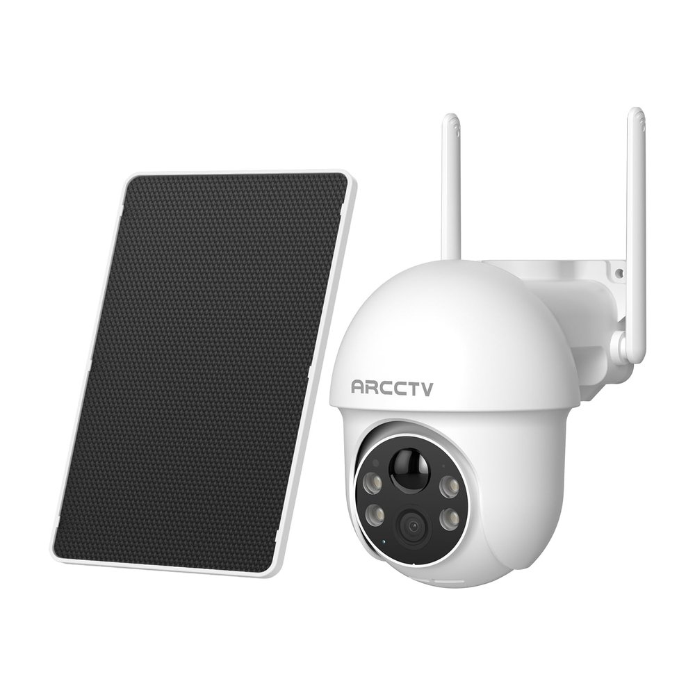 Solar Security 4MP Camera Wireless Outdoor, 360 Pan/Tilt Color Night Vision, PIR Human Detection, 2-Way Audio, Weatherproof, Compatible with Alexa, 2.4GHz&5Ghz WiFi