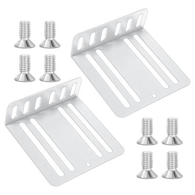 2pcs DIN Installation Kit DIN Car Stereo Mounting Kits Cars Double DINs Kit Mounting Brackets with Screws Universal Car Stereo Radio Mount Hardware for Cars Audio & Video Dash System 2.85x2.76 Inches