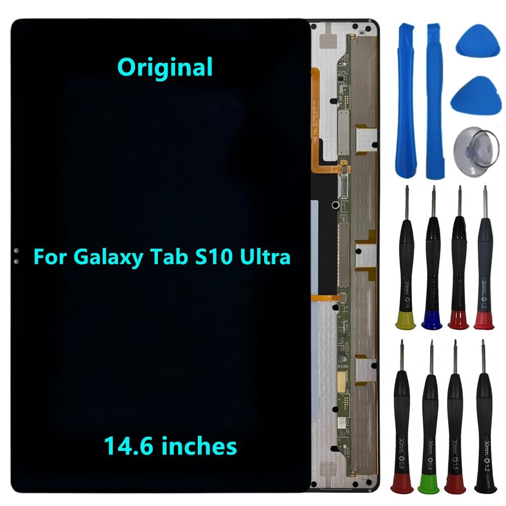 14.6" Original for Samsung Galaxy Tab S10 Ultra Screen Replacement Galaxy Tab S10 Ultra SM-X920 SM-X926B SM-X920N SM-X926N Display Touch Screen Digitizer Assembly with Repair Tool