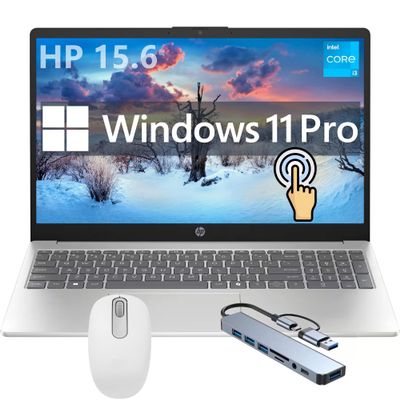 HP 15 Laptop, 15.6" Touchscreen Display, Intel 6-core i3-1315U Processor, 32GB RAM, 2TB PCIe SSD, Windows 11Pro, Wi-Fi, HDMI, USB-C, Hub and Mouse, Lightweight Student Business Laptop