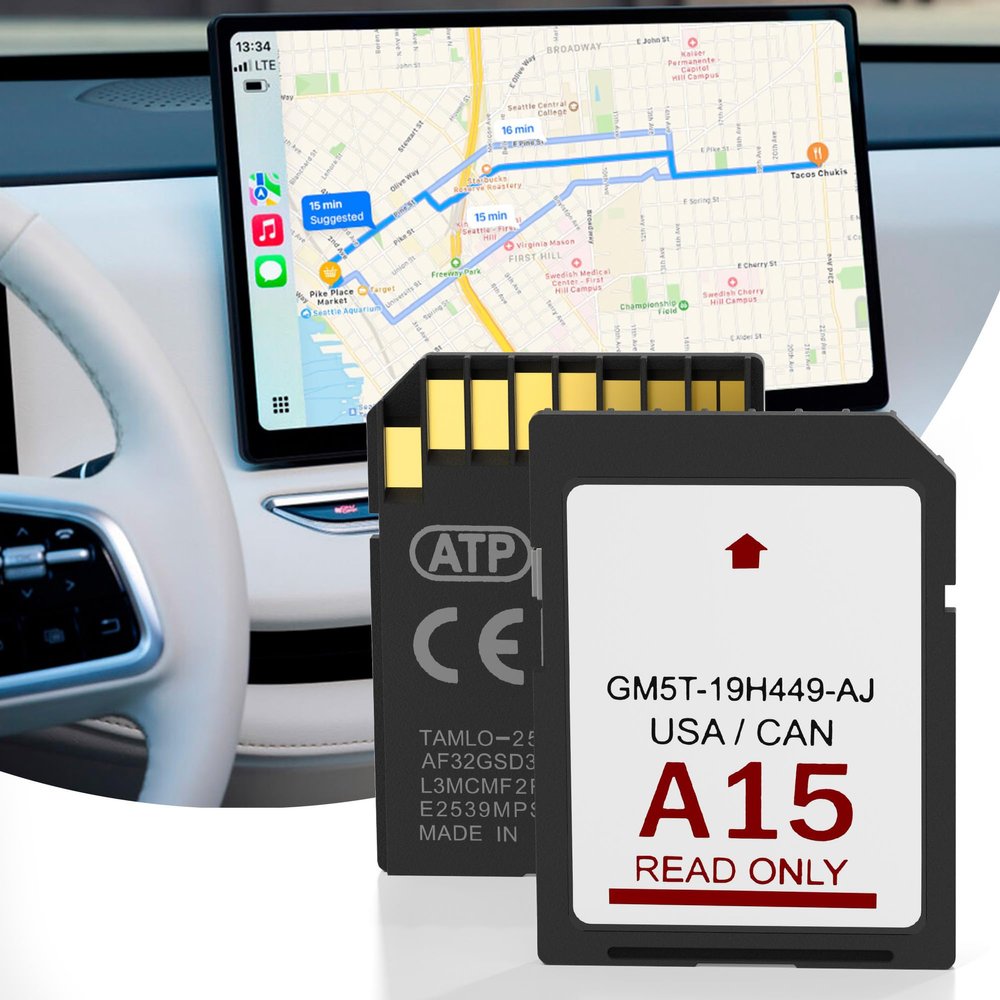 2026 Latest A15 Navigation SD Card Map for Ford/Lincoln, F150 Escape Explorer Focus Fusion Expedition Edge Mustang MKC MKS MKZ MKX Sync Navigation Accessories Update USA/Canada Maps, GM5T-19H449-AJ
