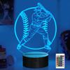 Attviolife Baseball Night Light, Baseball Gifts for Kids, 3D Optical Illusion Bedside LED Lamp with Remote Control & 16 Colors Changing & Timer, Teens Boys Men Sport Fan Christmas Birthday Presents view 1