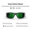 Lucyd Armor Smart Safety Glasses for Men & Women, TR90 Frame, Bluetooth Smart Safety Glasses with Light Adaptive Lenses, Open Ear Speakers & Microphone - ANSI Z87.1 - Green Mirror Polarized view 2