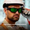 Lucyd Armor Smart Safety Glasses for Men & Women, TR90 Frame, Bluetooth Smart Safety Glasses with Light Adaptive Lenses, Open Ear Speakers & Microphone - ANSI Z87.1 - Green Mirror Polarized view 4