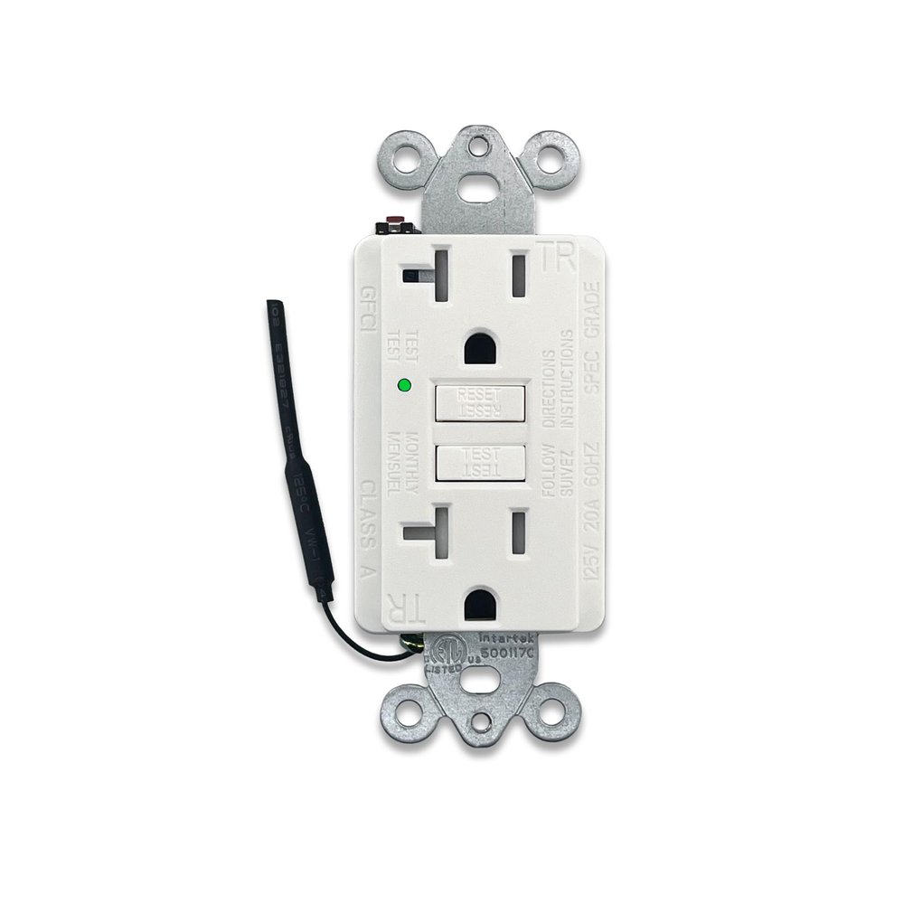 GFCI Wall Outlet WiFi 4K HD Camera | Small Nanny Cam for Home Security (Upward)