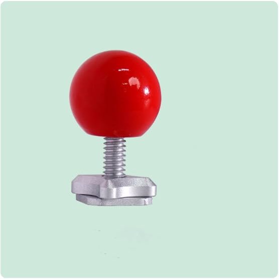 Creative Spherical Camera Hot Shoe Cover: Compatible with Flash hot Shoes and Ricoh Devices,(1PC) (Metallic Red Ball, Quadrilateral Silver Base)