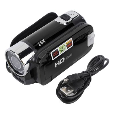 EIMSOAH 4K Digital Video Camera, 48MP 16x Zoom DV Camcorder with 2.7 Inch TFT Rotatable Screen and USB Cable (Black)