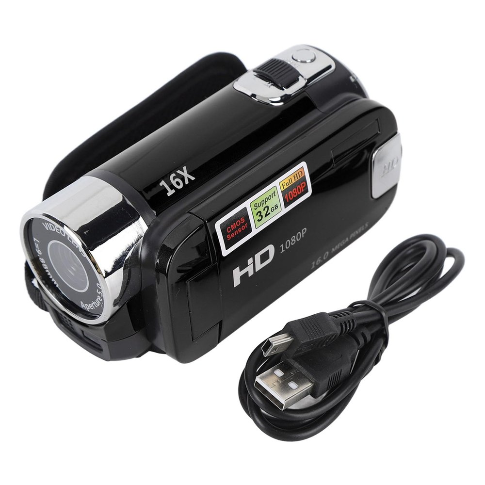 EIMSOAH 4K Digital Video Camera, 48MP 16x Zoom DV Camcorder with 2.7 Inch TFT Rotatable Screen and USB Cable (Black)