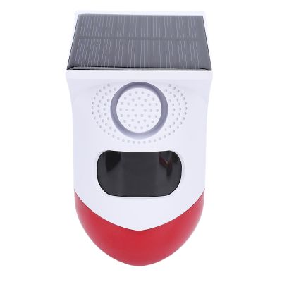Luocute Solar Security Siren, 4 Modes Motion Sensor Alarm, 120db Sound Light, WiFi, Remote Control, 110 Detection Angle, 9-12m Range, IP67 Water Proof, USB Charging, Suitable for