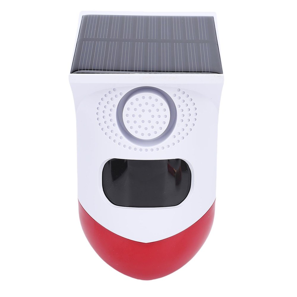 Luocute Solar Security Siren, 4 Modes Motion Sensor Alarm, 120db Sound Light, WiFi, Remote Control, 110 Detection Angle, 9-12m Range, IP67 Water Proof, USB Charging, Suitable for