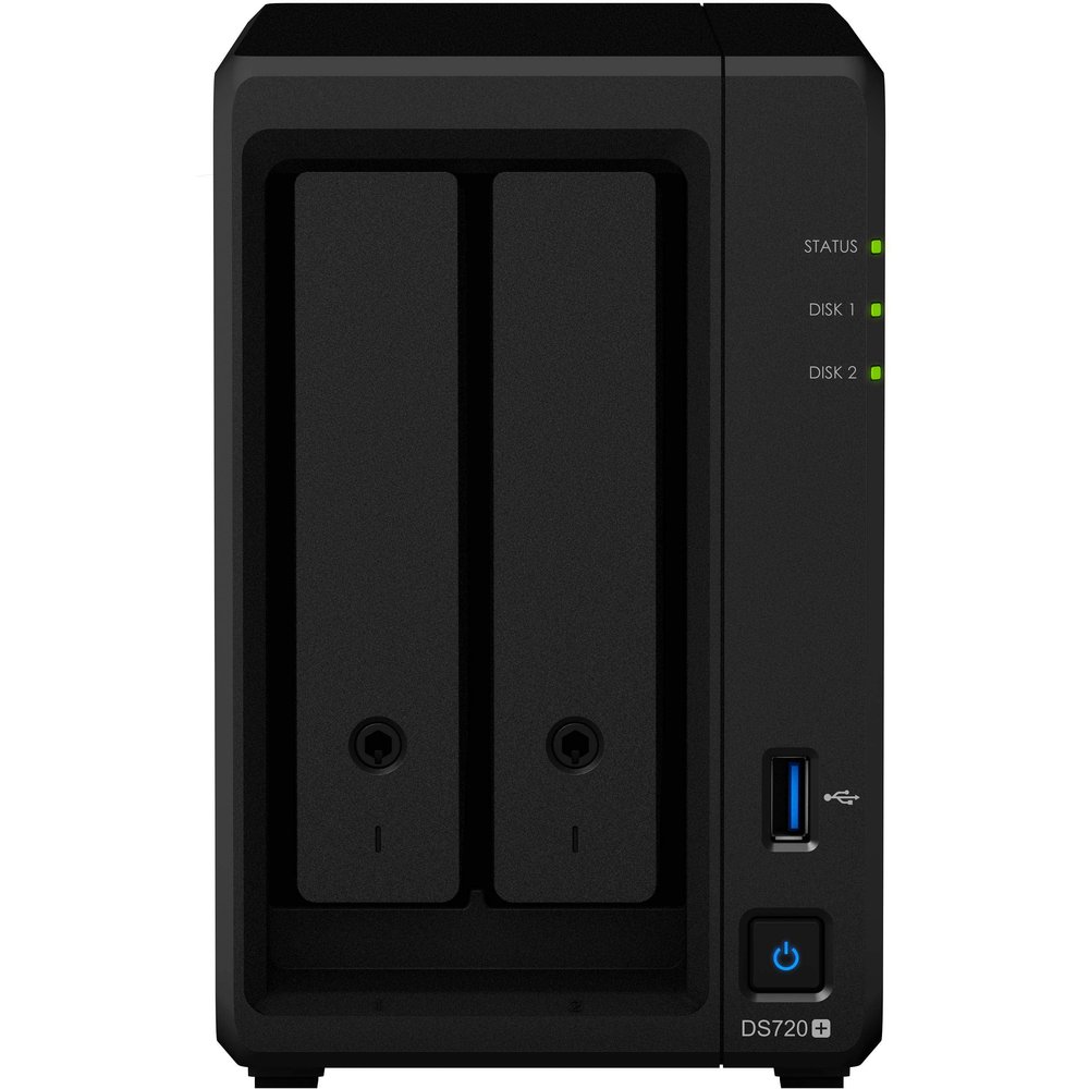 Synology DiskStation DS720+ NAS Server for Business with Celeron CPU, 6GB Memory, 2TB SSD Storage, DSM Operating System