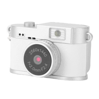 EBTOOLS Keychain Camera, Vintage Digital Camera, 2K FHD Video Recording, 2Mp Photos, 1.47 in Color Screen, Real Time Preview, LED Flash, 160 Lens Angle, 4 Filters, for Photography (White)