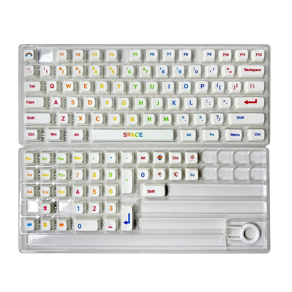 113 Keys XDA Height Rainbow Color Large Letter Keycaps Compatibles Most Mechanical Keyboards Keycap Replacment Colorful Keycaps