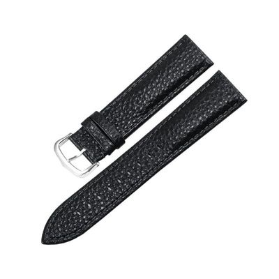 Genuine Leather Watch Strap For Cartier Tank Santos Pin Buckle(Black s1,20mm)