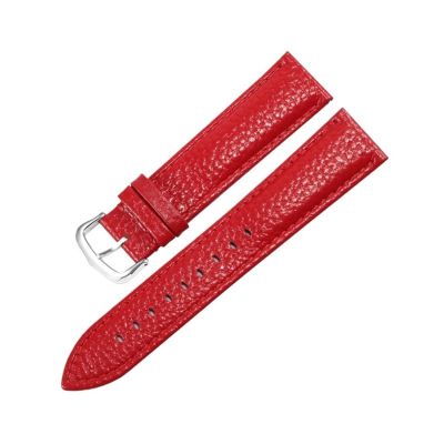 Quick Release Genuine Leather Watch Strap for Cartier Tank Santos Pin Buckle(Red s1,18mm)
