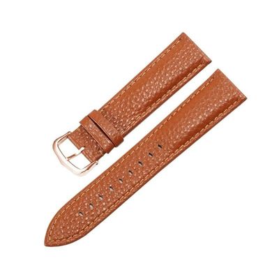 Genuine Leather Watch Strap For Cartier Tank Santos Pin Buckle(Light brown r1,22mm)