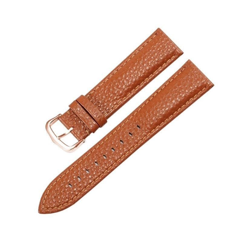 Genuine Leather Watch Strap For Cartier Tank Santos Pin Buckle(Light brown r1,22mm)