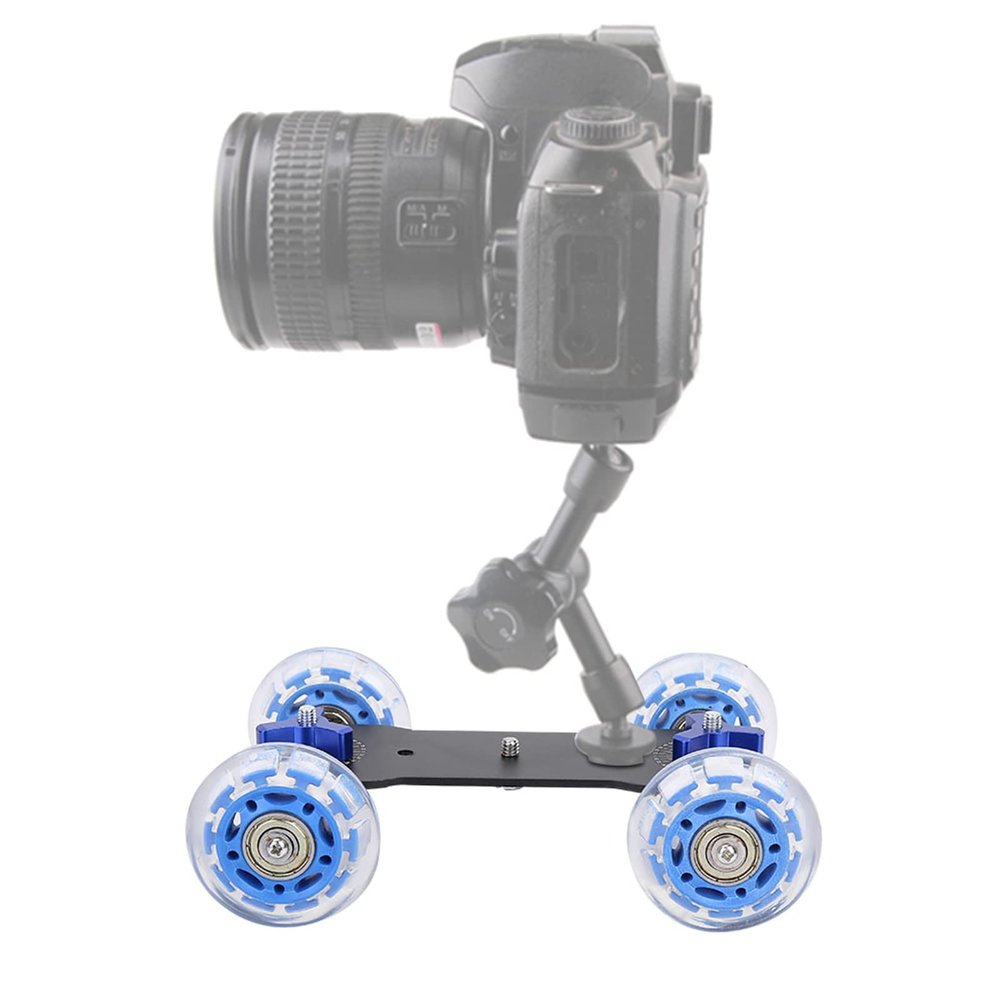 Tyenaza Mini Desktop 10KG Load Rail Roller Track Slider Dolly Skater Car, for DSLR Camera Camcorder