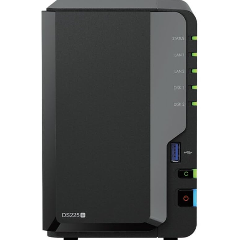 DiscTech DS225+ 32TB 2-Bay NAS Server Combo with 2x16TB Enterprise HDD Storage, 2GB DDR4 RAM, 2.5GbE LAN, USB 3.2