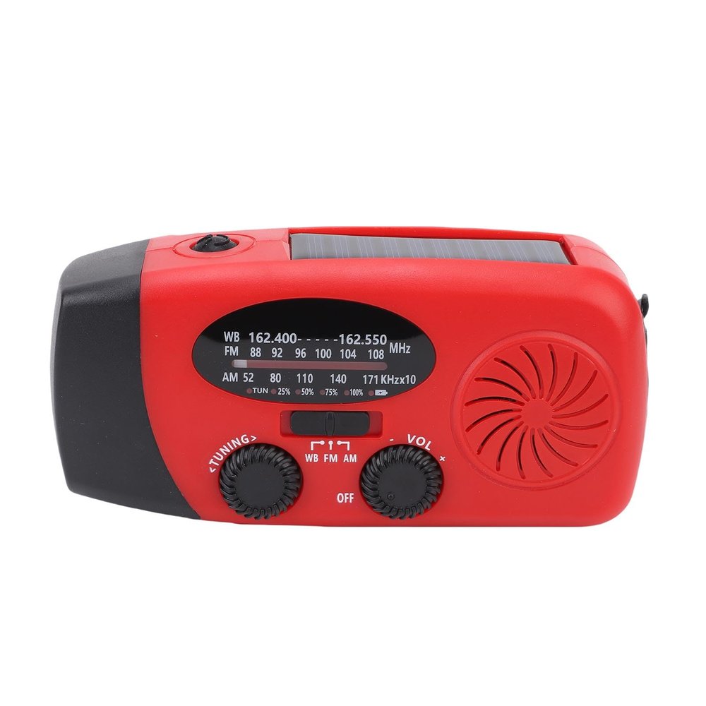 Ymiko Solar Radio Emergency Crank Weather Radio with Solar Power, Hand Crank, and LED Flashlight, Stay Prepared for Winds and Tornadoes (6000mah)